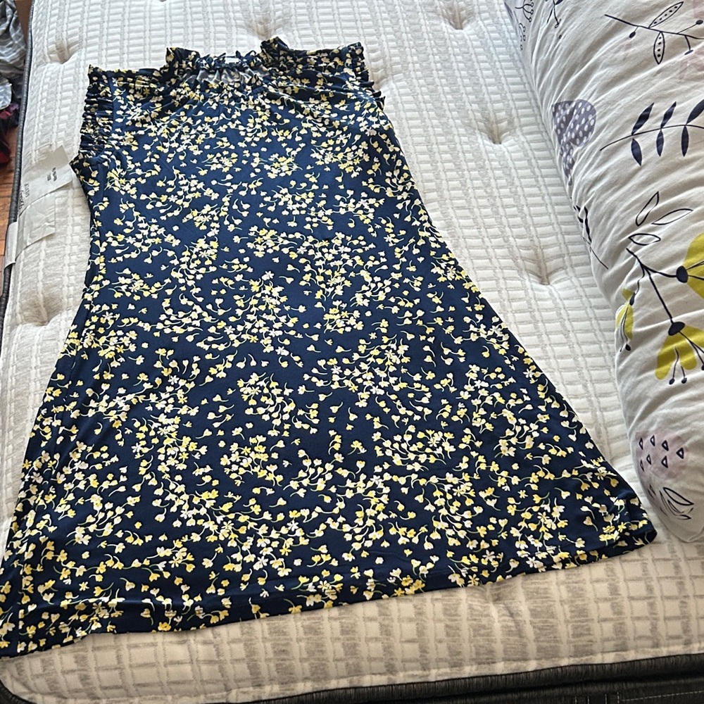 Tommy Hilfiger Navy and Yellow Floral Dress